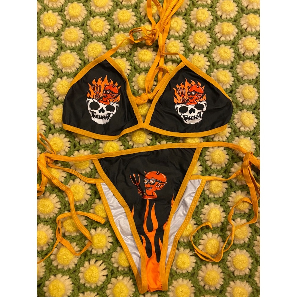 Lil devil lingerie set.